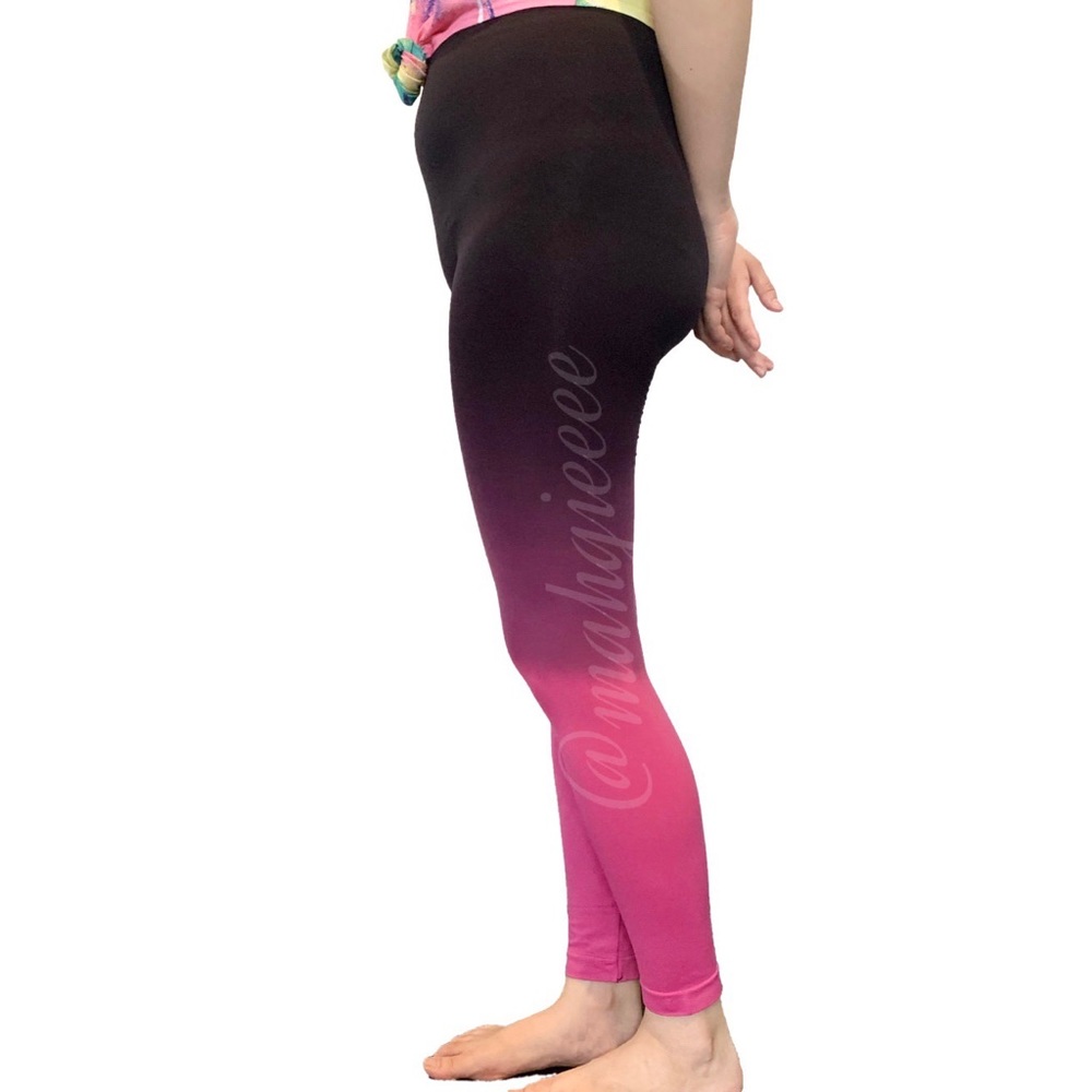3 LEFT Ombré footless yoga ankle tights - Picture 3 of 4